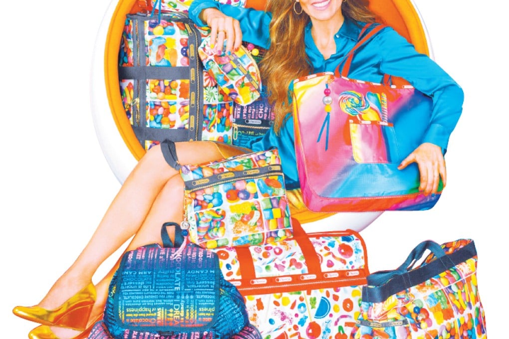 Sweet success: Entrepreneur and daughter of American fashion mogul Ralph, Dylan Lauren visited Hong Kong last month to celebrate her collaboration with bag brand LeSportsac. The founder of United Statesbased Dylan's Candy Bar, a chain of sweet shops, has created a bright and bold selection of candy-inspired prints on the brand's bags (above, modelled by Lauren), ranging in price from HK$460 to HK$1,800. The bags are available at LeSportsac, Pacific Place, Admiralty, tel: 2918 0051.