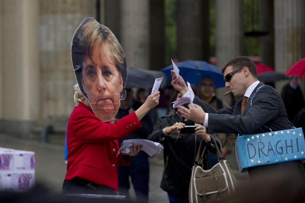 Members of upstart party Alternative for Germany campaign for support in front of the Brandenburg Gate in Berlin last week. Photo: AFP