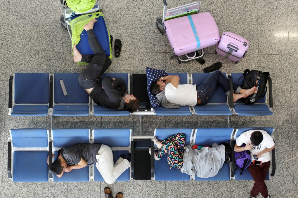 Hundreds of flights were cancelled and delayed at Hong Kong airport with widespread disruption for passengers. Photo: Dickson Lee