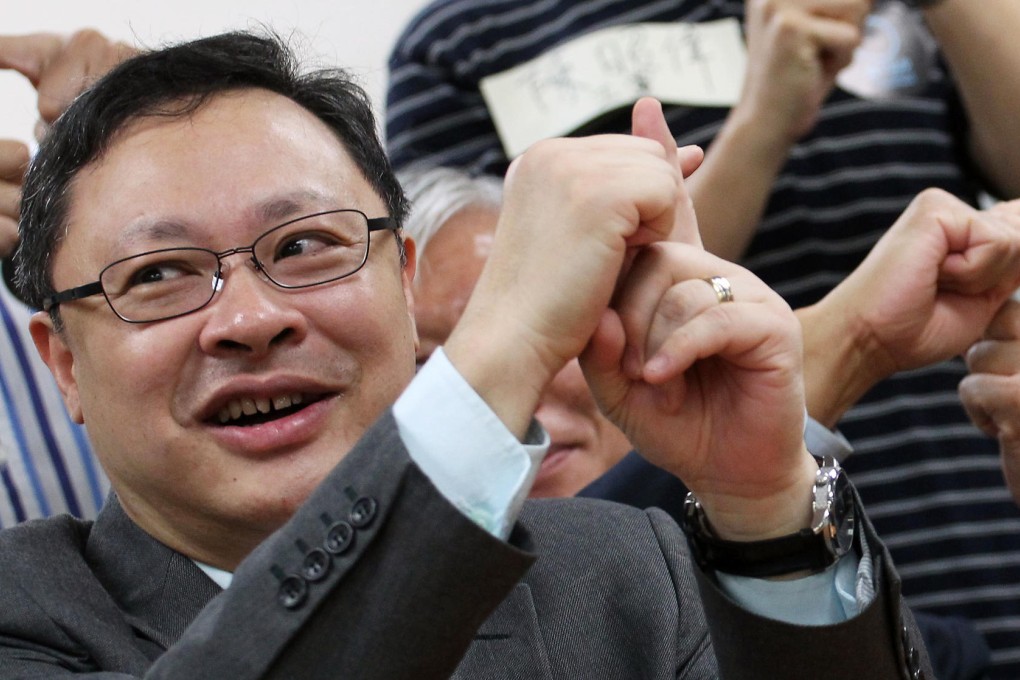 Occupy Central co-founder Benny Tai promotes the second "deliberation day" yesterday. Photo: Felix Wong