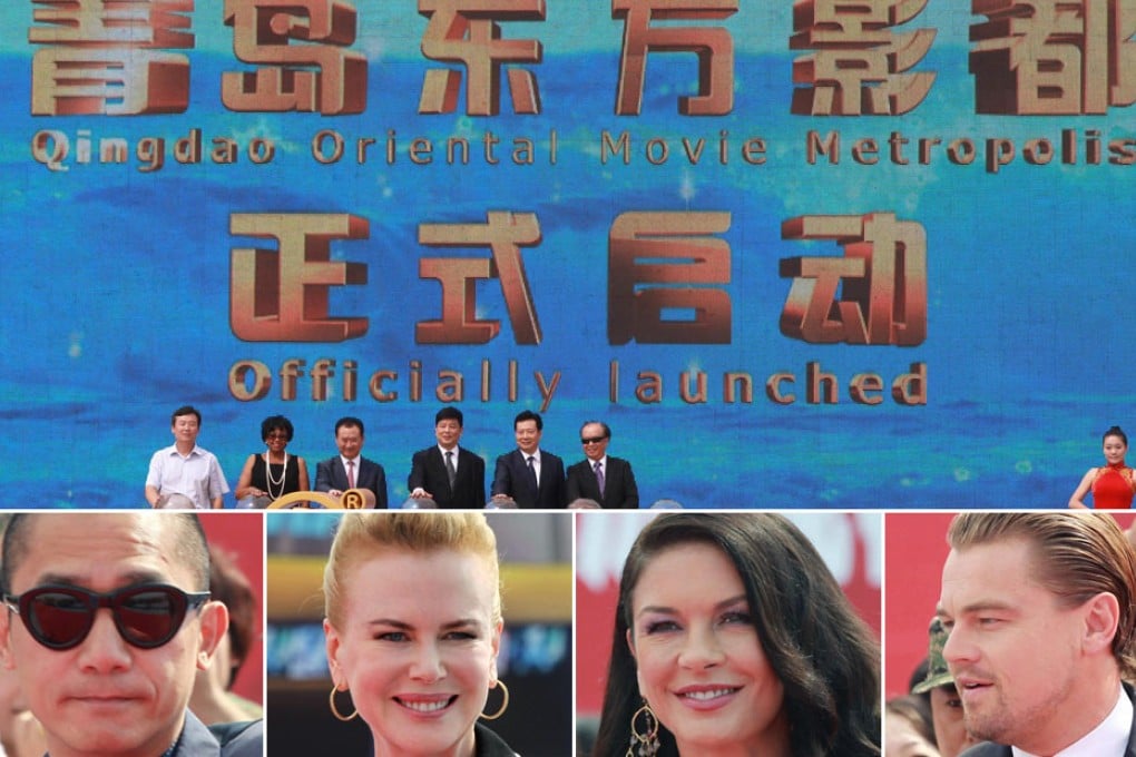 Launching the Qingdao Oriental Movie Metropolis, Wang Jianlin was joined by film stars including Tony Leung Chiu-wai, Nicole Kidman, Catherine Zeta-Jones and Leonardo DiCaprio. Photos: Simon Song