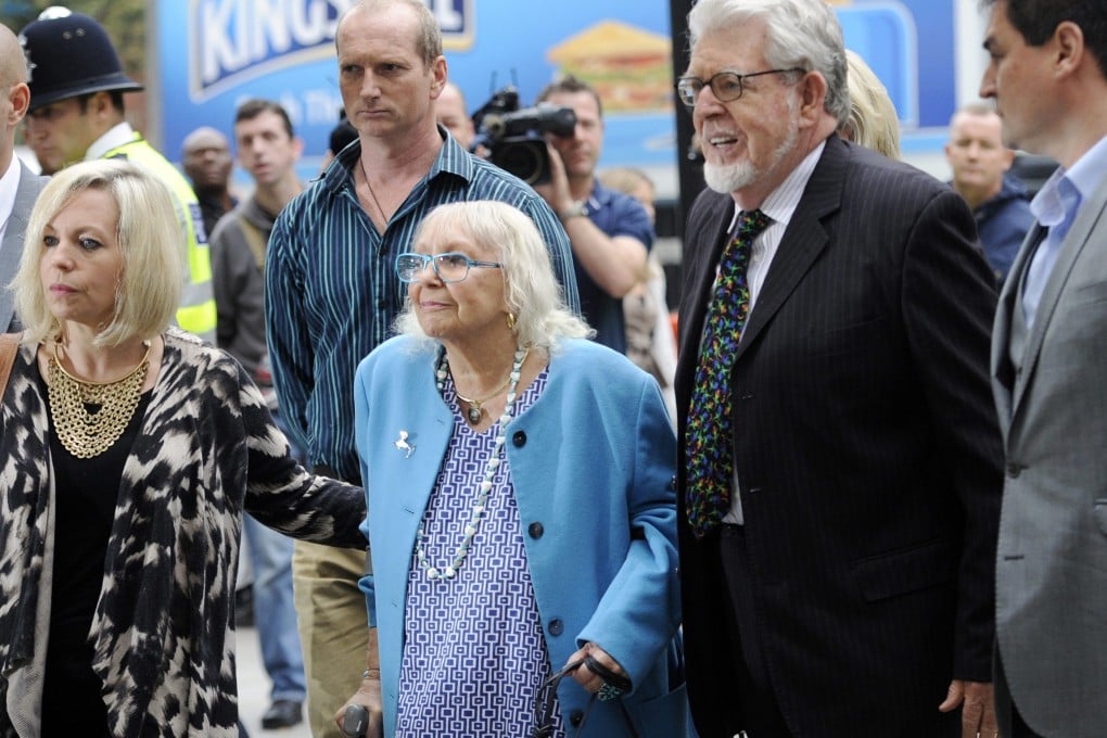 Rolf Harris arrives at Westminster magistrates court with his wife, Alwen. Photo: EPA