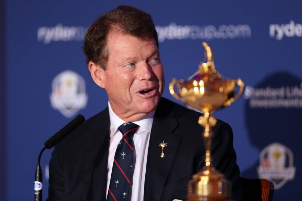 US team captain Tom Watson yesterday marks one year to go until the 2014 Ryder Cup. Photo: AFP