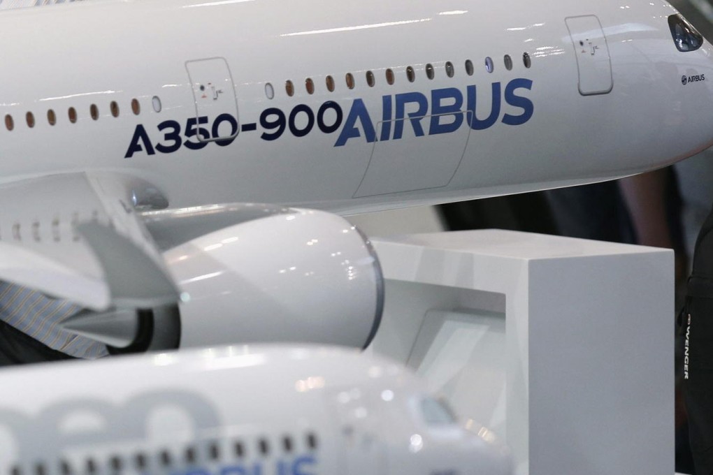 Airbus turns heads at its display at Aviation Expo China in Beijing yesterday. Photo: Reuters