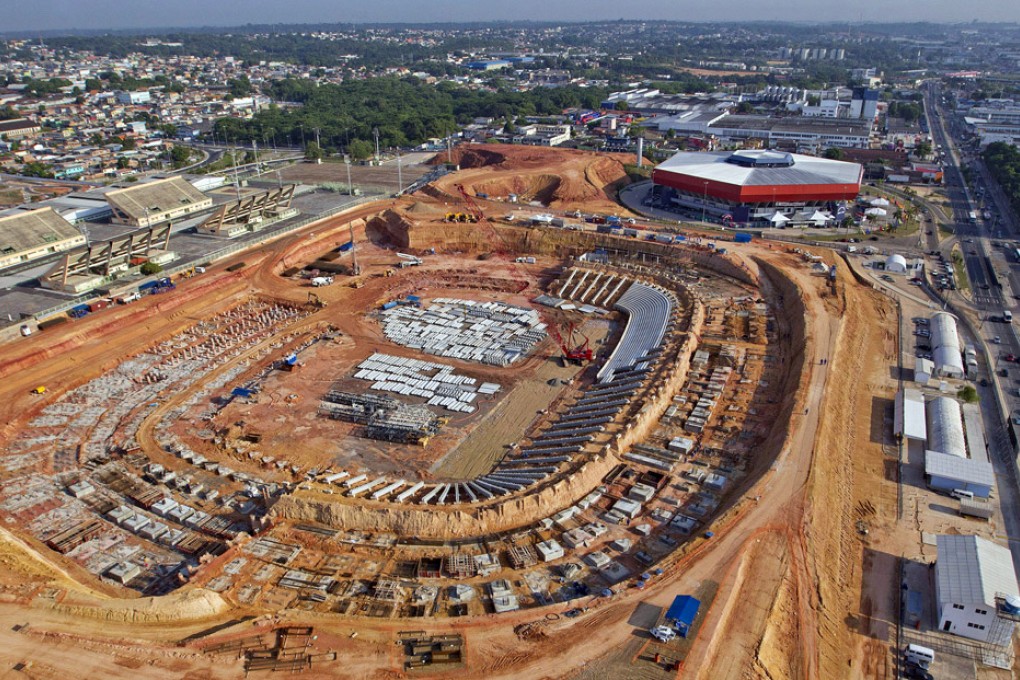 Arena da Amazonia stadium under construction in Manaus, Brazil. Photo: AP