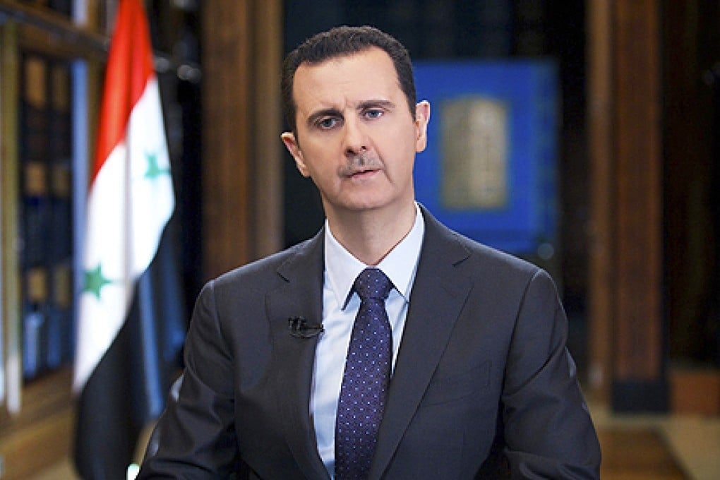Syria's President Bashar al-Assad speaks during an interview with Venezuelan state television TeleSUR in Damascus. Photo: Reuters