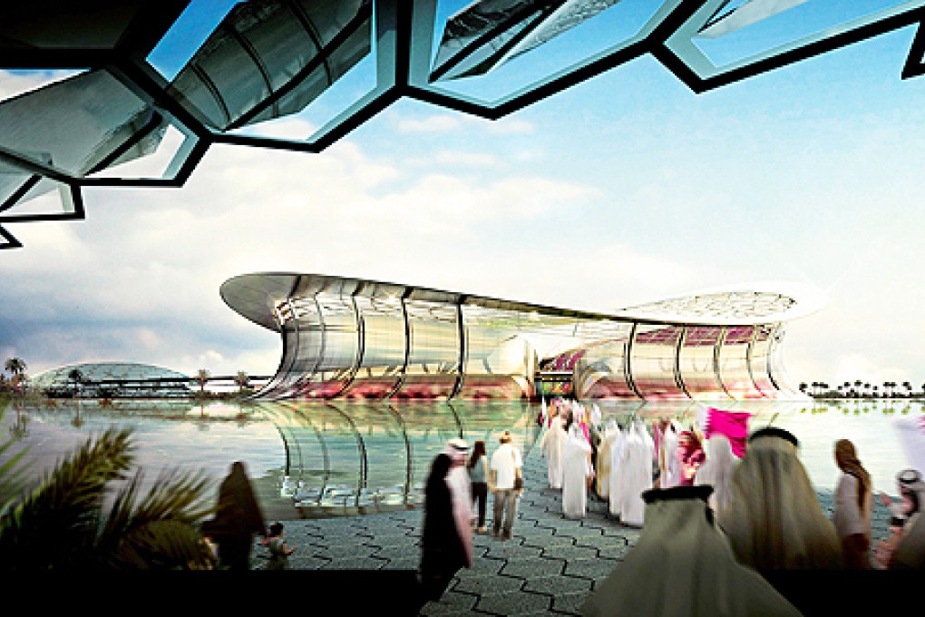 An artist's impression shows what the Lusail Iconic Stadium in Qatar will look like when it is completed. Photo: EPA