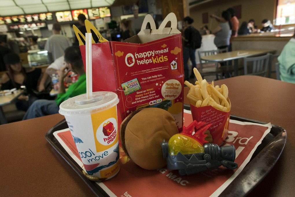 Children's Happy Meals won't have soft drinks. Photo: AFP