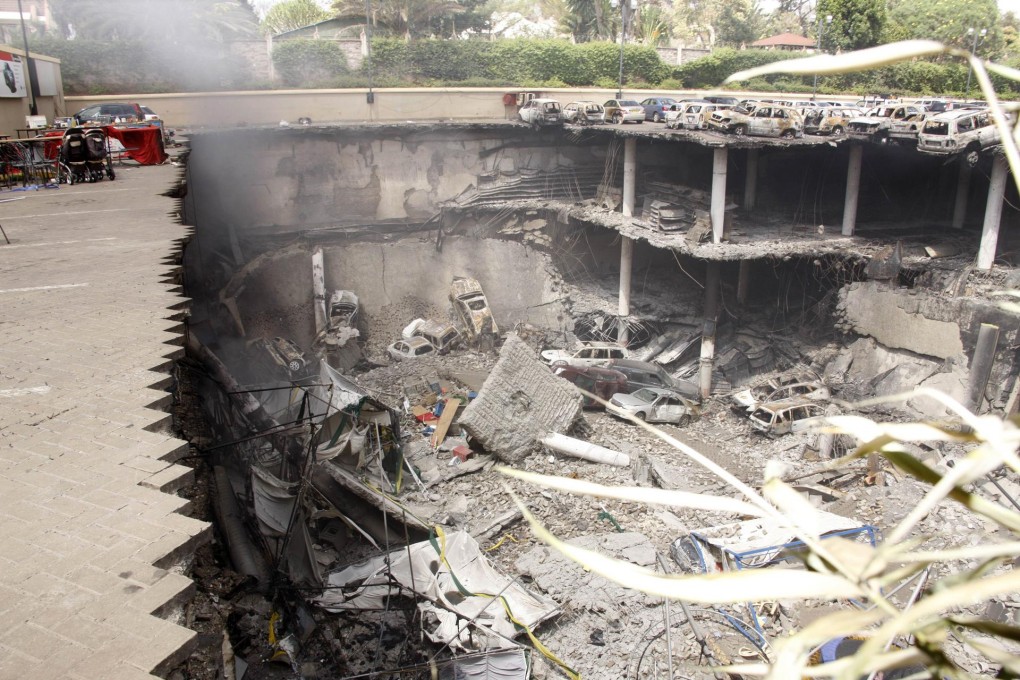 A destroyed section of the Westgate mall. Photo: AFP