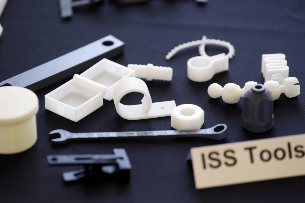 Tools and parts made by a 3-D printer at Made in Space, which is working with Nasa to see what can be produced in space. Photo: AP