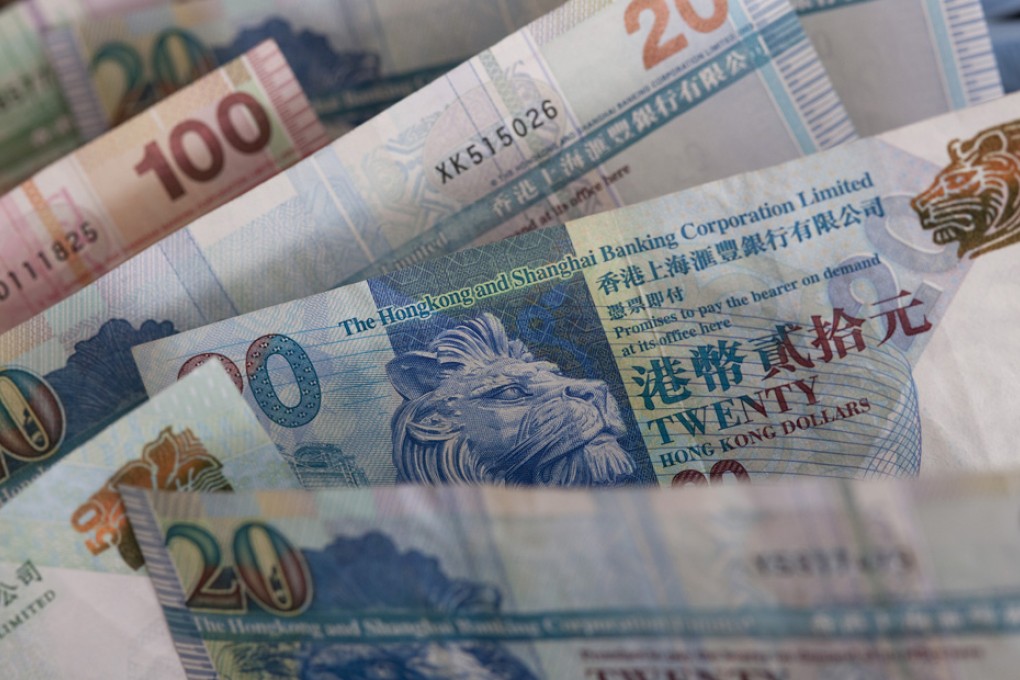 The Hong Kong dollar has been pegged to the US dollar since October 1983. Photo: Bloomberg