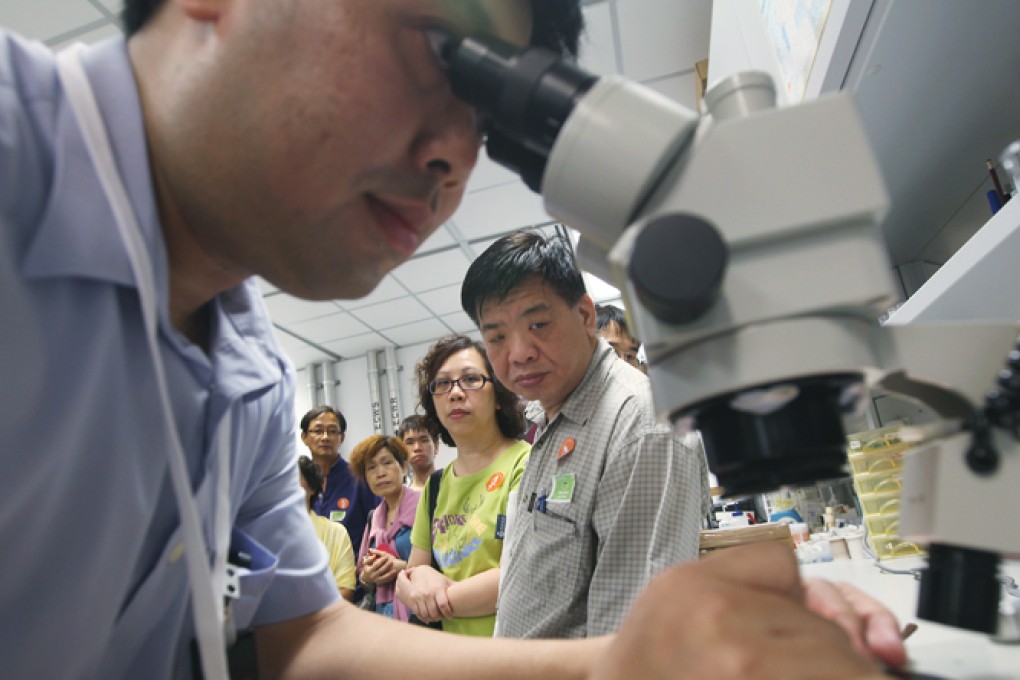 Parents of University of Science & Technology students inspect its facilities. Photo: Felix Wong