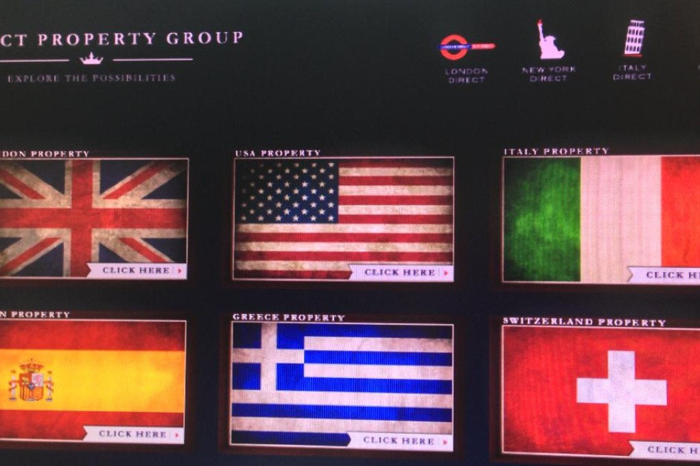 Direct Property Group's eye-catching website. Photo: SCMP Pictures