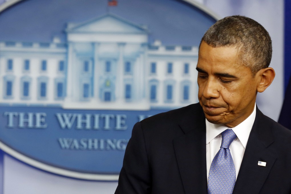 US President Barack Obama finishes a statement to the media about the government shutdown in the briefing room of the White House in Washington. Photo: Reuters