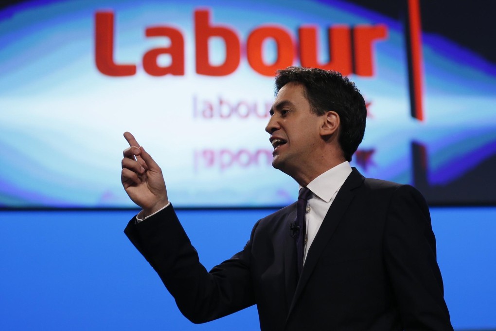 Ed Miliband, seen here addressing the annual Labour party conference last month, went on television to defend his father. Photo: Reuters