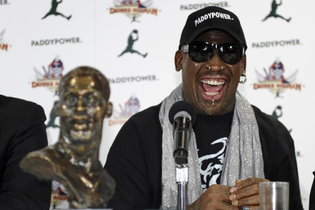 Former-NBA player Dennis Rodman holds a press conference in New York on September 9, to discuss his recent trip to North Korea. Photos: AFP; AP