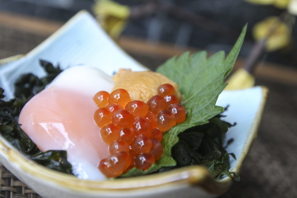 Sea urchin with salmon roe. Photos: Jonathan Wong