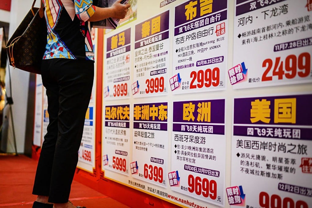 A new mainland law that bans 'forced shopping' has prompted sharp rises in prices for outbound tours. Photo: Xinhua