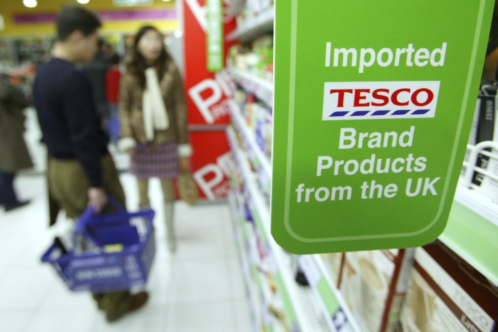 With 134 outlets, Tesco ranked eighth with a 2.4 per cent share in the mainland's hypermarket industry last year. Photo: Bloomberg