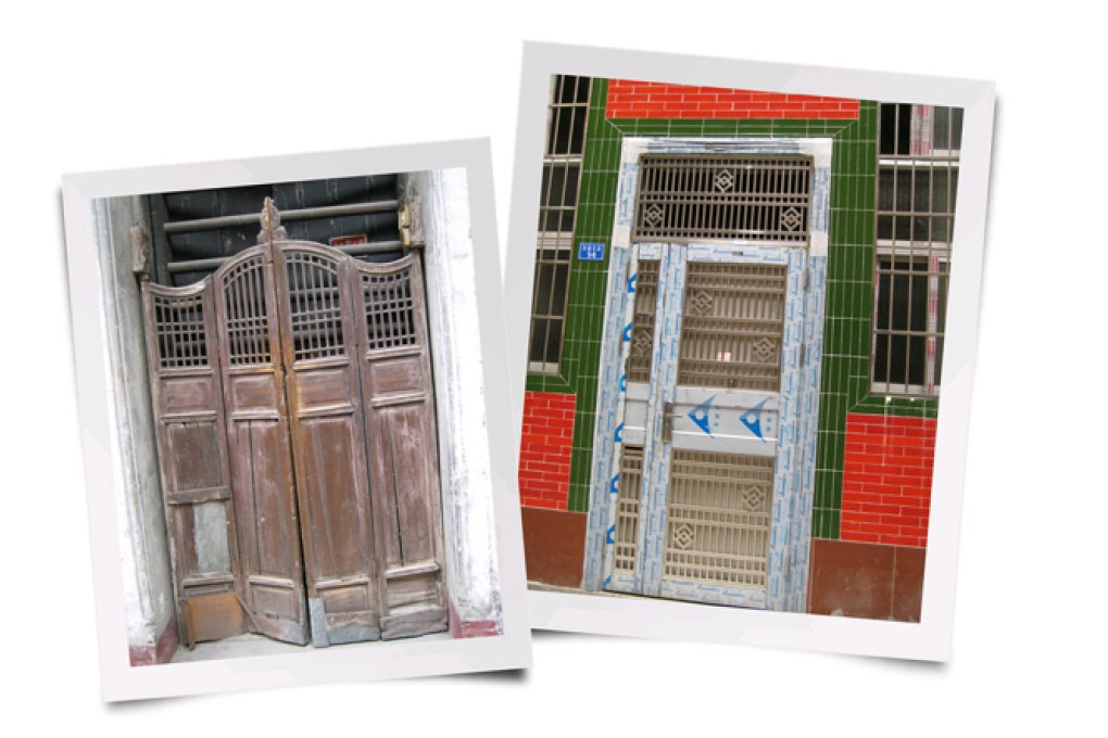 Ostentatious? Moi? gates in Guangzhou, before and after. Photo: Cecilie Gamst Berg