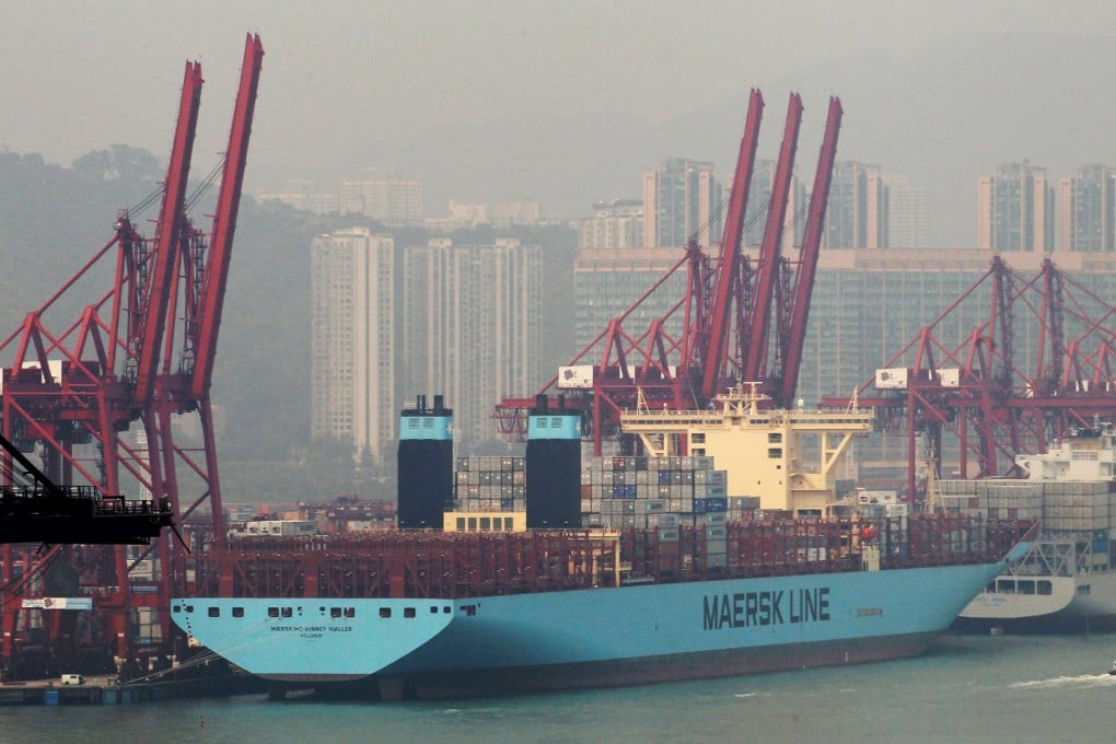The Maersk Mc-Kinney Moller, the lead ship of the firm's Triple E class of container vessels - the world's largest - makes its maiden visit to Hong Kong. Photo: Felix Wong