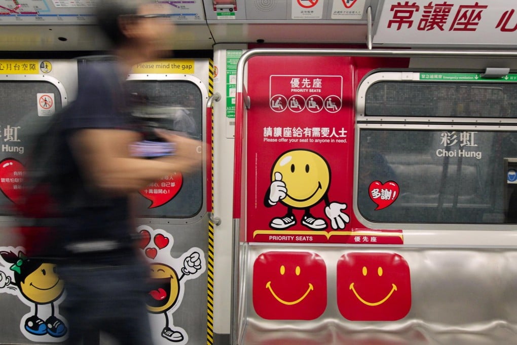 The MTR's designated priority seats. Photo: K. Y. Cheng