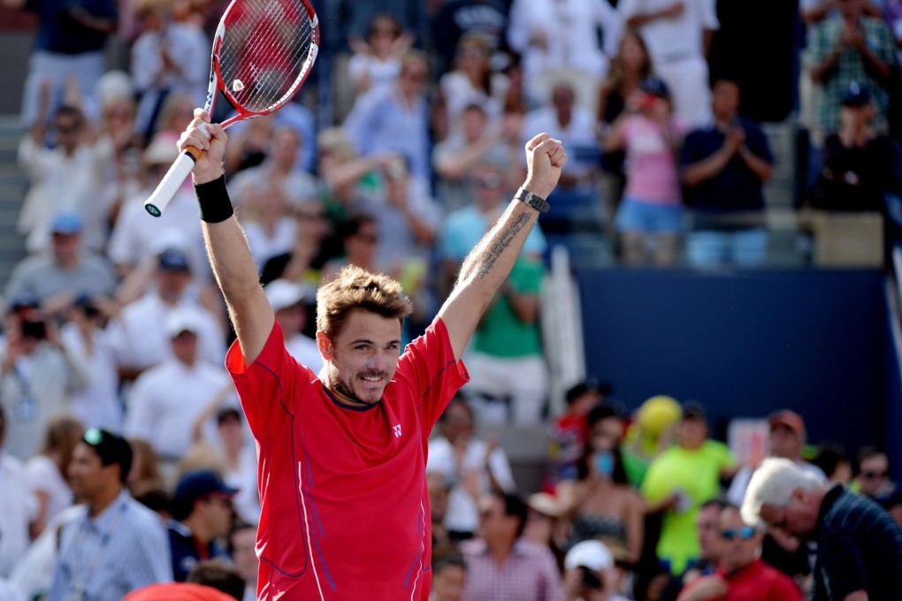 Rafael Nadal of Spain returns a shot to Fabio Fognini of Italy on Friday. Photo: AP
