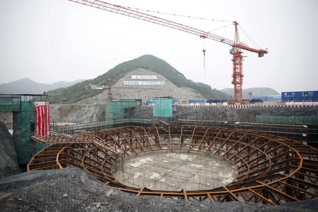 The building of the AP1000-type nuclear reactor at Sanmen, Zhejiang province, has fallen a year behind schedule. Photo: Bloomberg