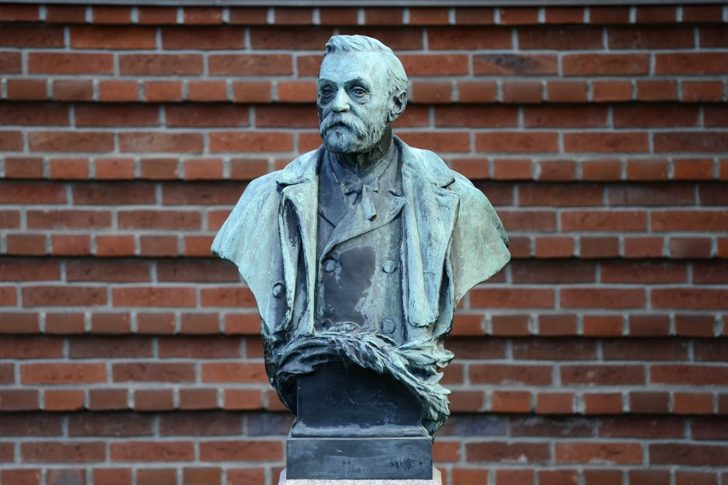 A statue of Swedish inventor of dynamite Alfred Nobel stands at the Karolinska Institute in Stockholm. Photo: AFP