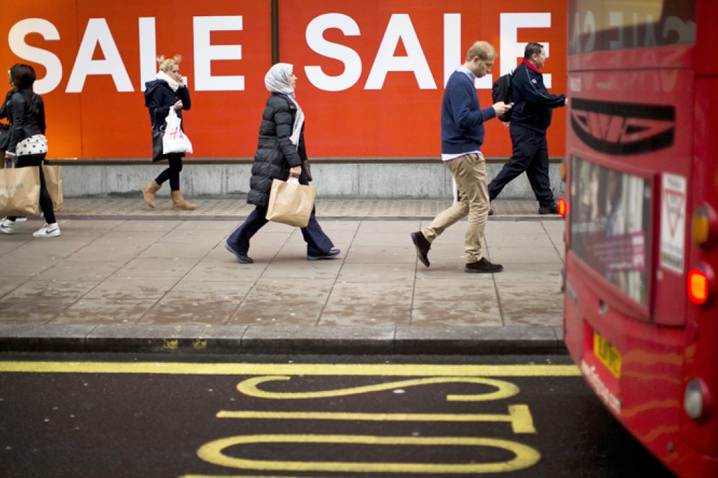 The British spent 3 per cent less in 2012 than in 2007. Photo: AP