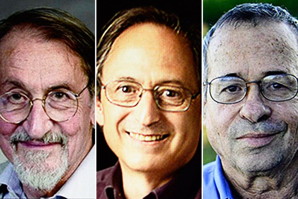 Winners of the Nobel chemistry prize (left to right) Martin Karplus, Michael Levitt and Arieh Warshel. Photo: Reuters