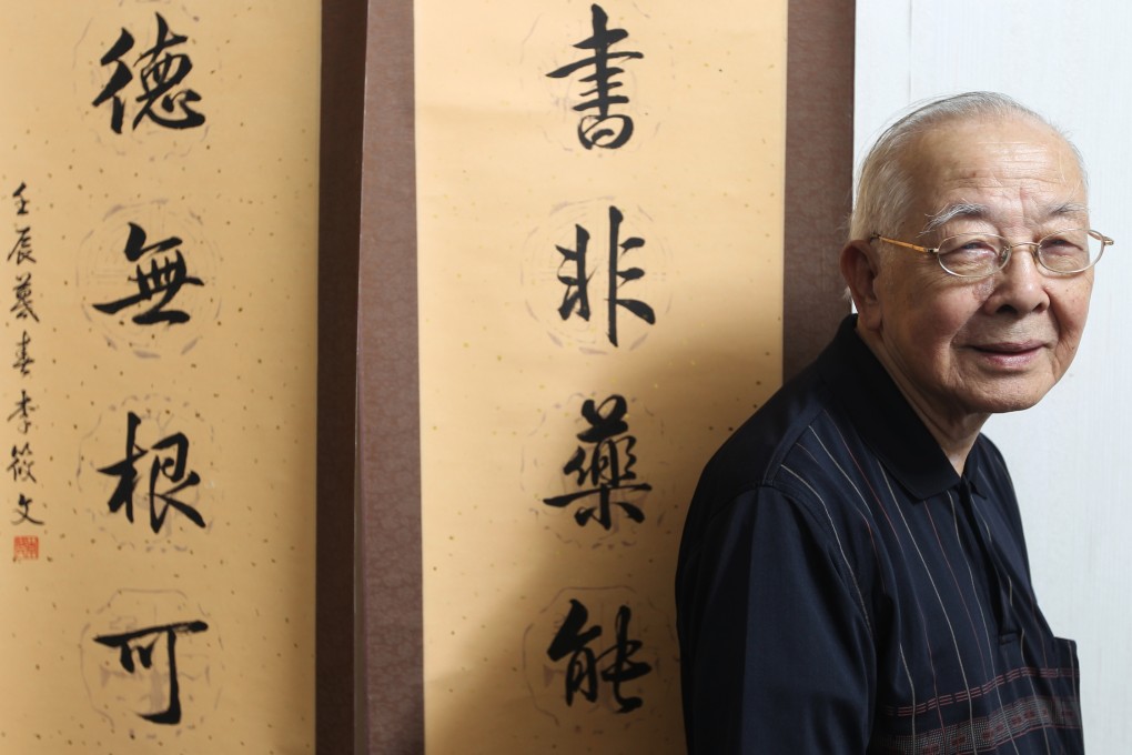 Calligrapher Lee Siu-man at his home at Kennedy Town Photo: Sam Tsang