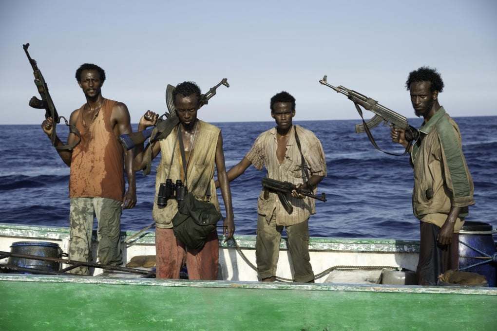 Actors Faysal Ahmed, Barkhad Abdi, Barkhad Abdirahman and Mahat Ali as the gun-toting Somali pirates in Captain Phillips. Photo: AP