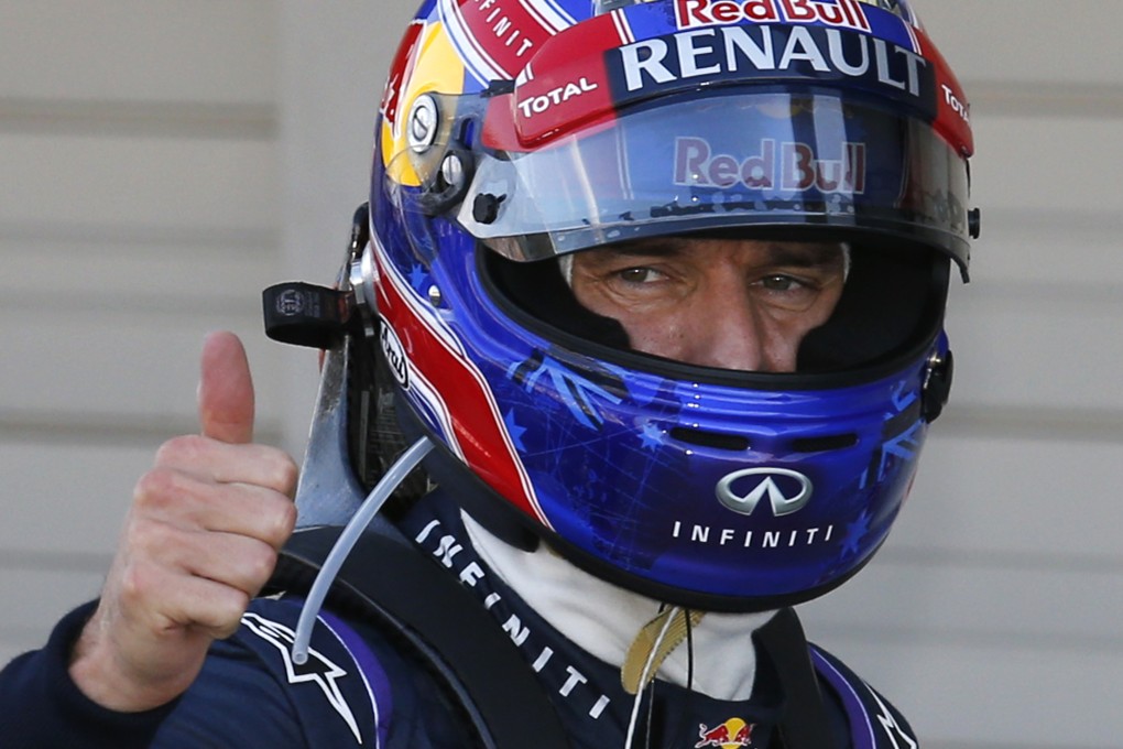 Mark Webber gives the thumbs up after qualifying in pole position for the Japanese Grand Prix. Photo: AP