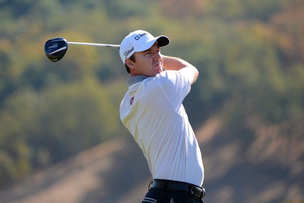 Jimmy Walker tees off on the second hole during the final round of the Frys.com Open. Photo: AFP
