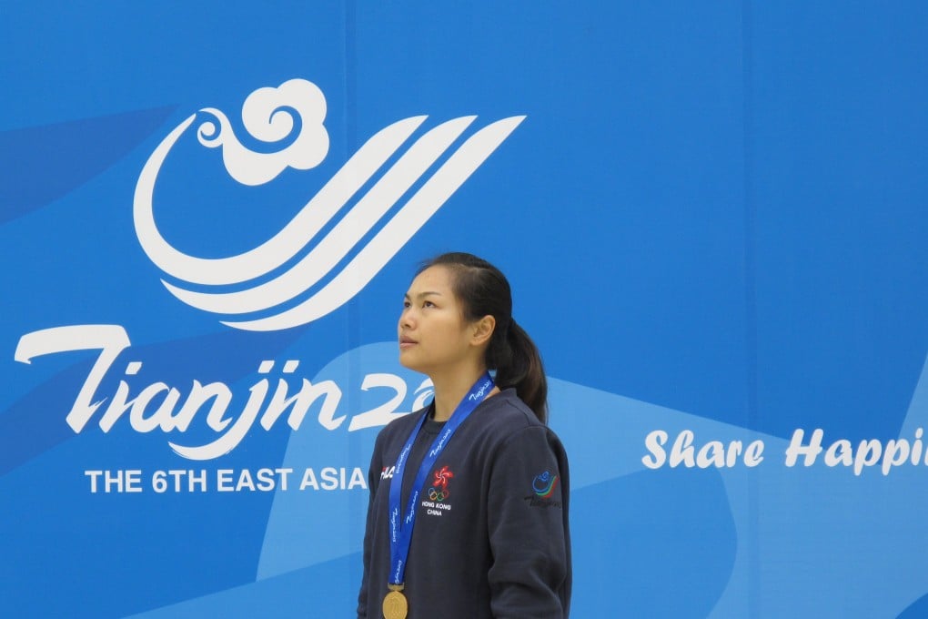 Sarah Lee Wai-sze at the presentation of medals. Photos: Chan Kin-wa