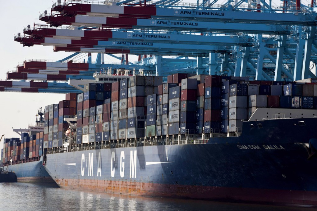 Container freight rates will remain under pressure with 1.9 million of additional 20-foot equivalent units to reach the market over the next 15 months. Photo: Bloomberg