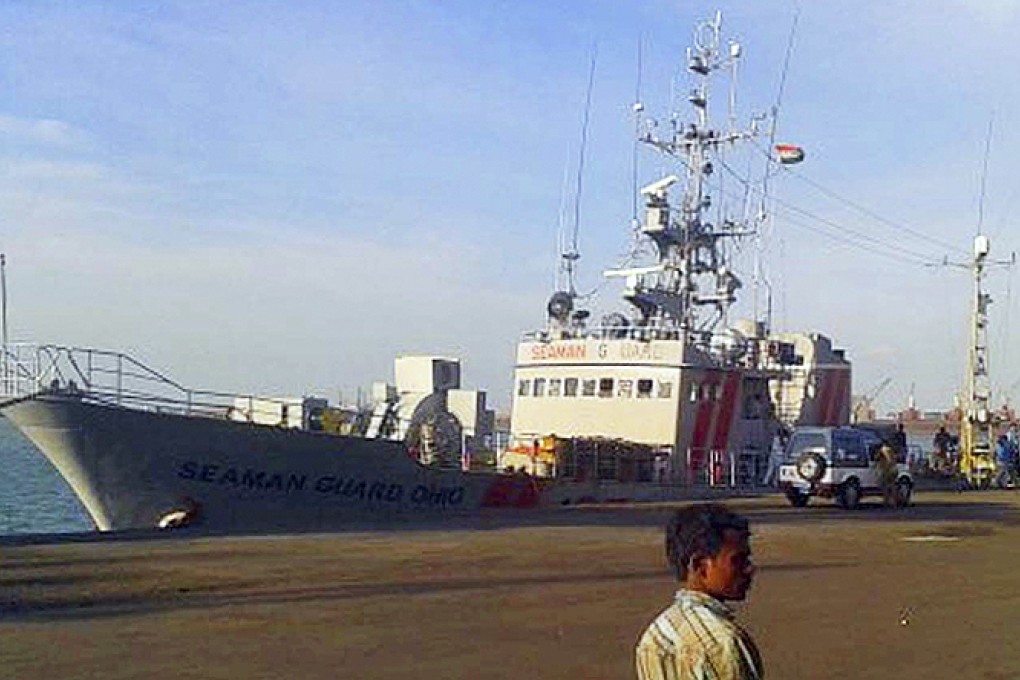 US-owned ship Seaman Guard Ohio is detained at Tuticorin port in Tamil Nadu, India. Photo: AP