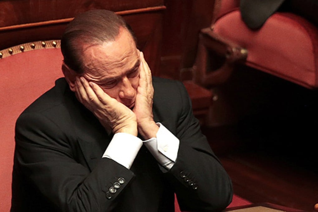 Former prime minister Silvio Berlusconi in the Italian Senate earlier this month. Photo: Reuters