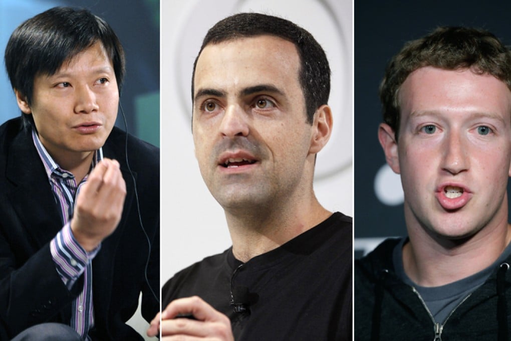 Combination photo of Xiaomi founder Lei Jun, Xiaomi senior executive Hugo Barra, and Facebook founder and CEO Mark Zuckerberg. Photo: SCMP Pictures