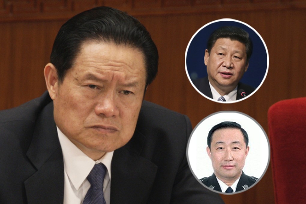 Zhou Yongkang, left; Xi Jinping, top right; Fu Zhenghua, bottom right. Photo: SCMP Pictures