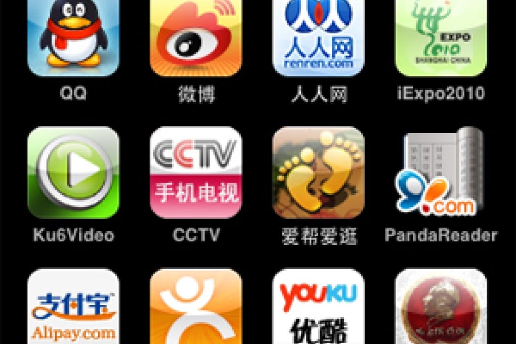 A selection of mobile apps popular in China. Photo: Screenshot via Marbridge Daily