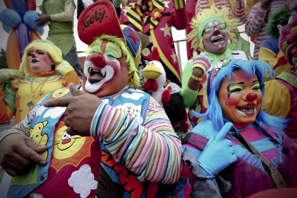 Clowns participate in the 18th International Clown Convention in Mexico City. Photo: Xinhua