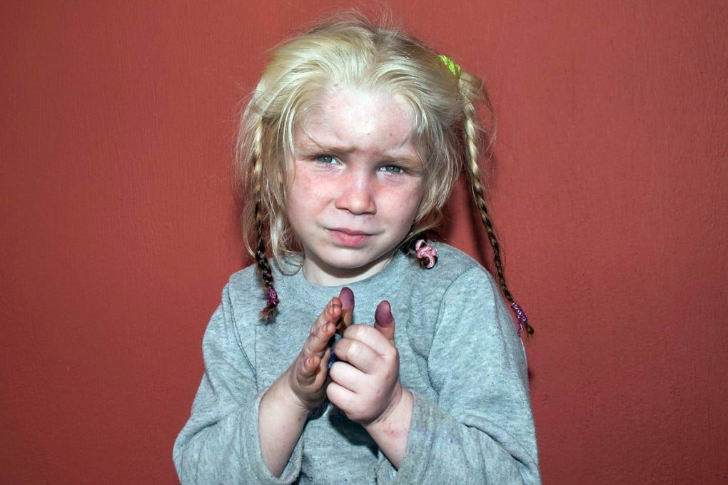 The 4-year-old blonde girl who was found in central Greece during a nationwide crackdown on illegal activities by Roma. Photo: AFP