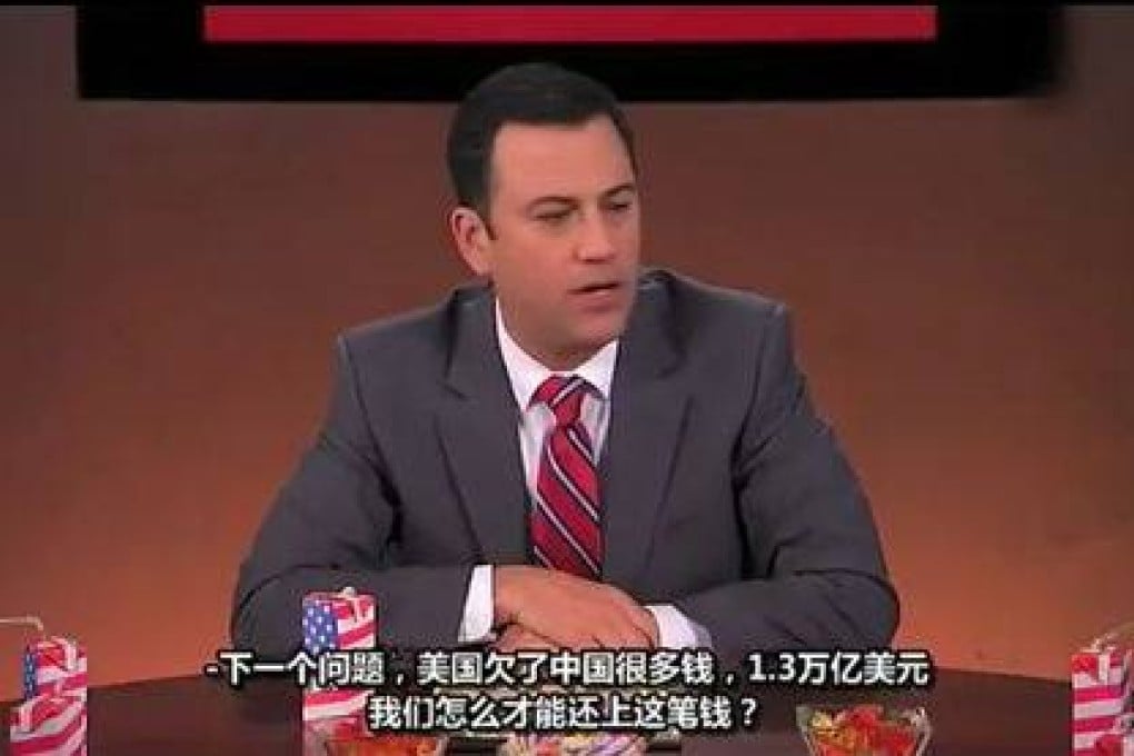 An image of Jimmy Kimmel during the airing of the skit. Photo: SCMP Pictures