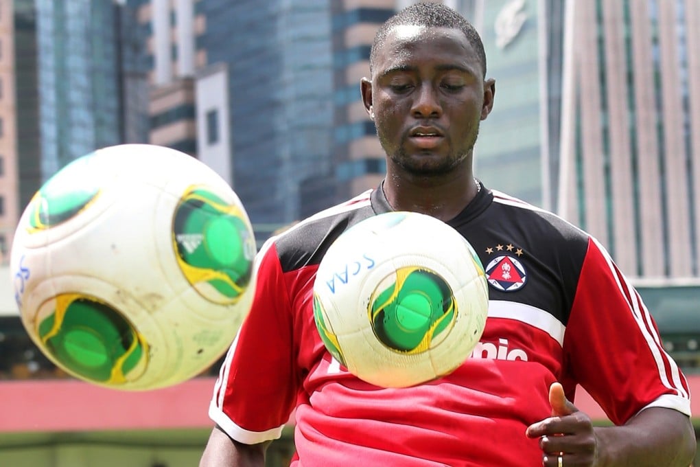 Striker Mamadou Barry converted a spot kick for South China on Sunday. Photo: Dickson Lee