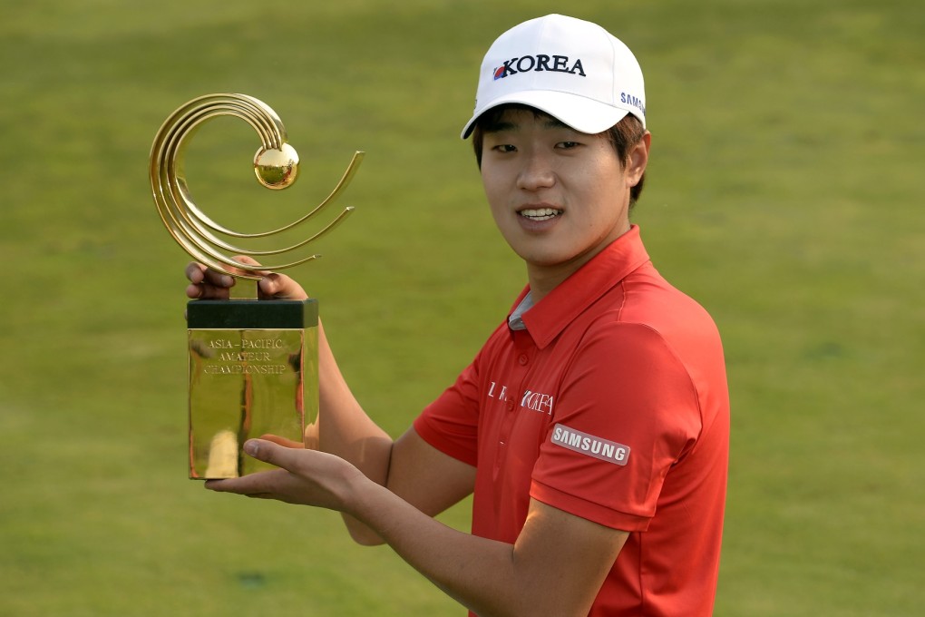 Lee Chang-woo following his Asia-Pacific Amateur Championship win. Photo: AP