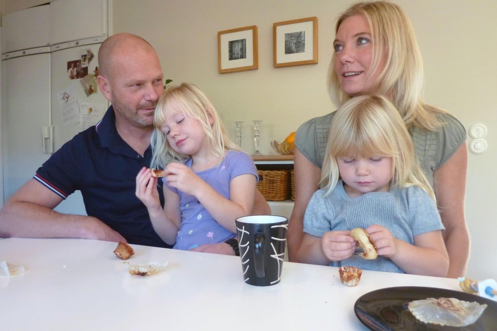 The Maerestad family in their Stockholm home. Photo: AFP