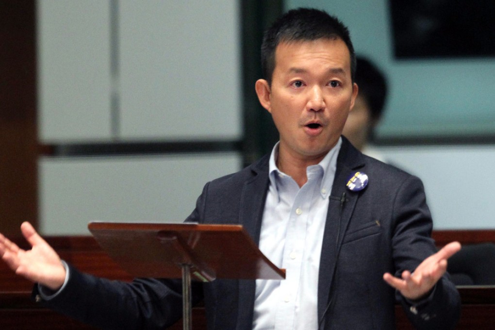 Lawmaker Raymond Chan speaks at the Legco motion debate on transgender marriage. Photo: Dickson Lee