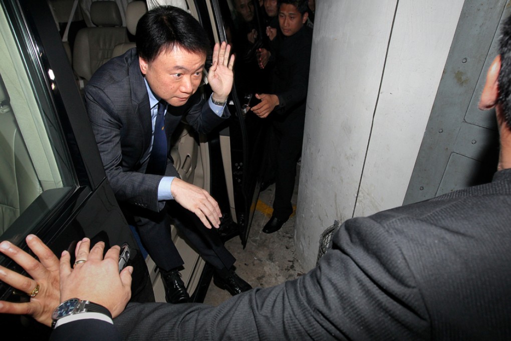 Steven Lo arrives at the Macau court. Photo: Dickson Lee